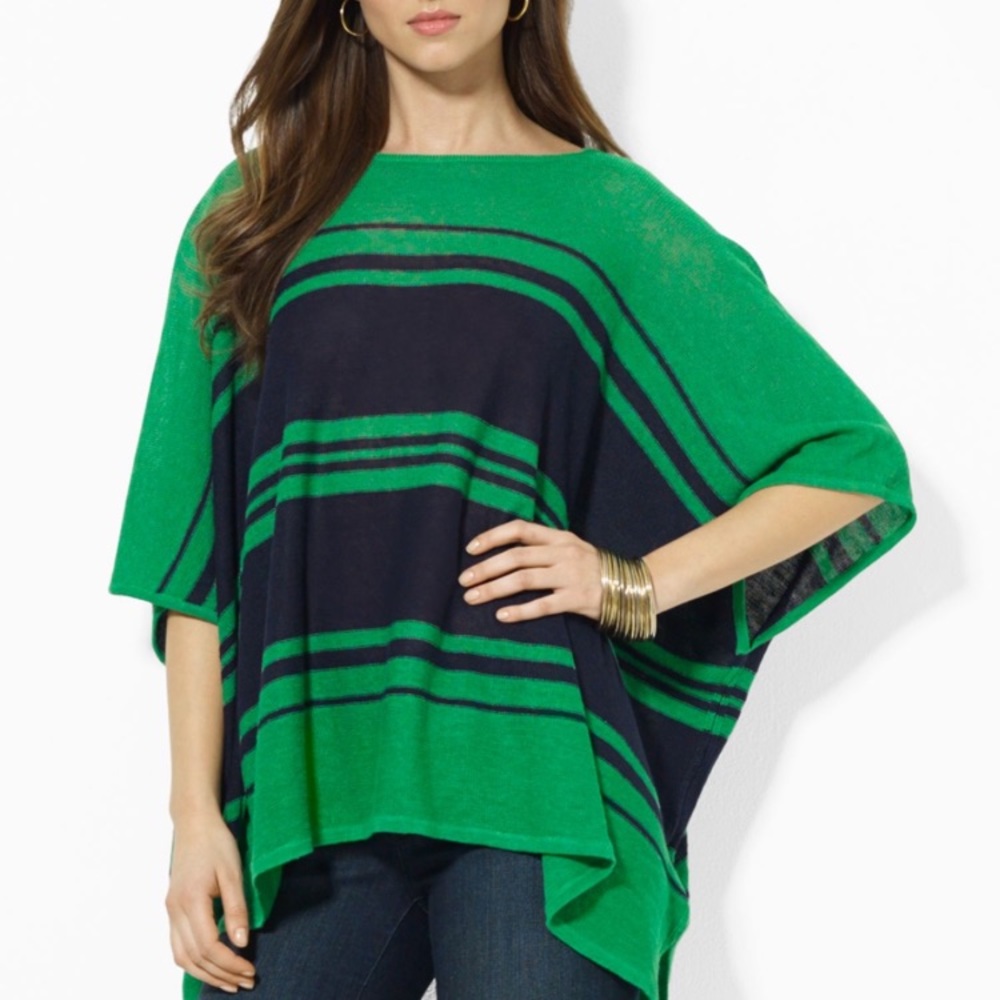 Ralph Lauren green and blue poncho